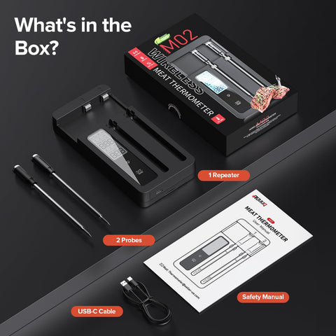 ROUUO grilling action with dual probes for precise, even cooking