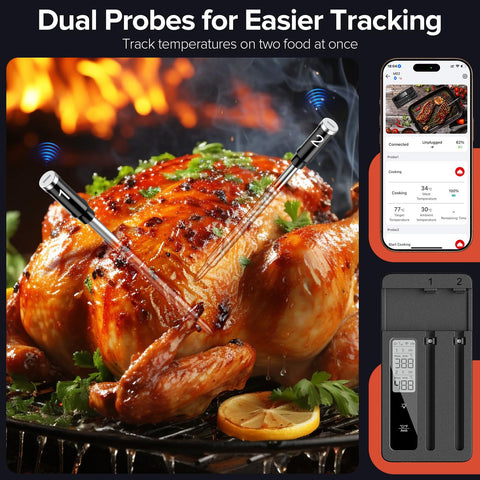 ROUUO long-range connection up to 200 feet for flexible outdoor cooking