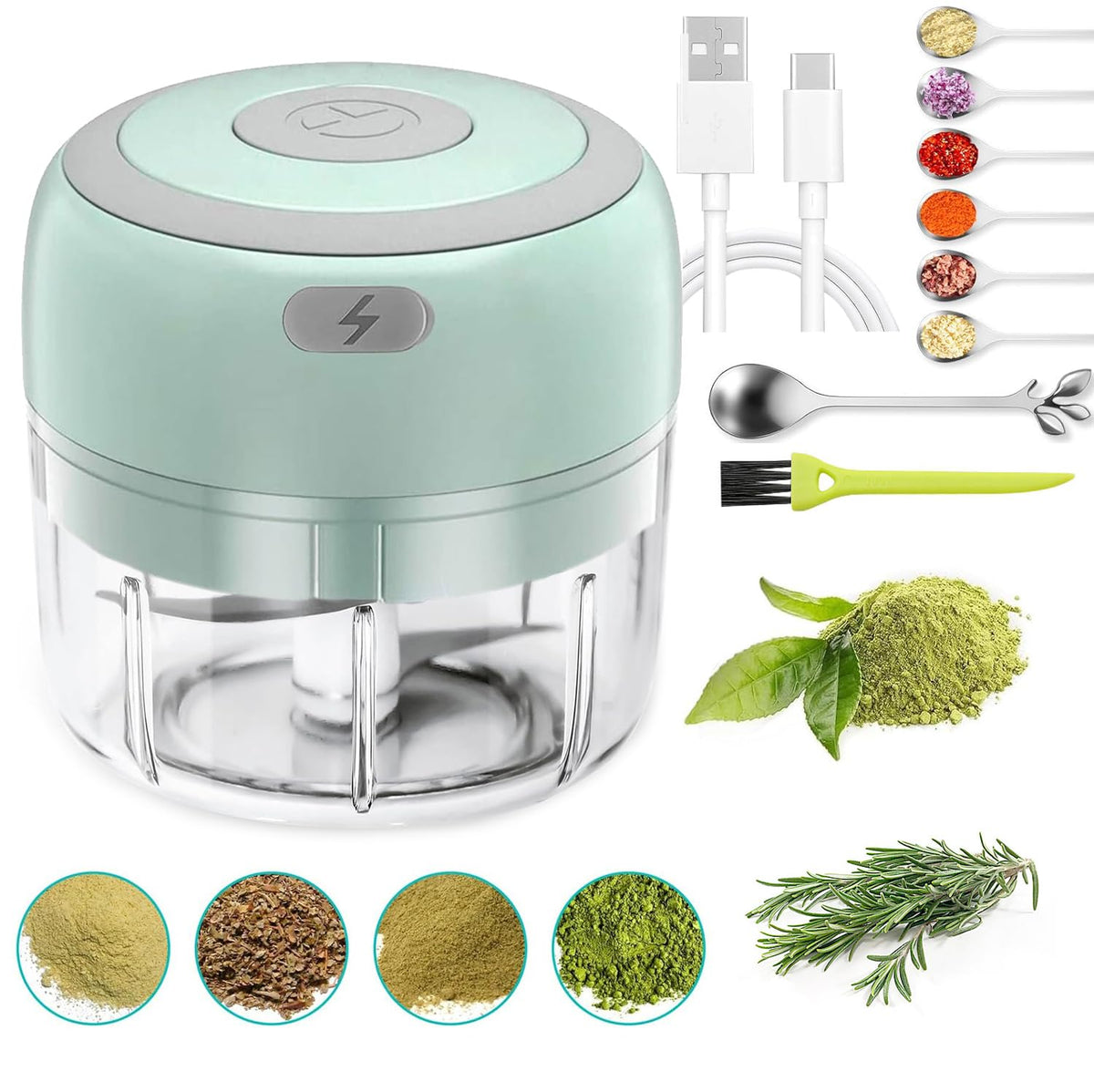 ROVIGO electric herb grinder blades enable precise chopping of herbs and spices.