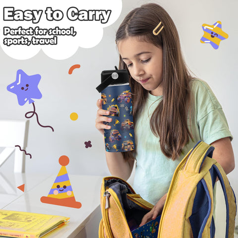 ROVOZAR Monster Truck Bottle BPA-free cap supports safe sipping for kids.