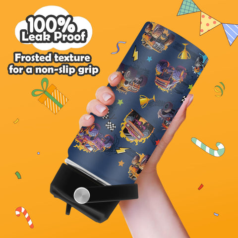 ROVOZAR Monster Truck Bottle leak-proof lid prevents spills during activities.