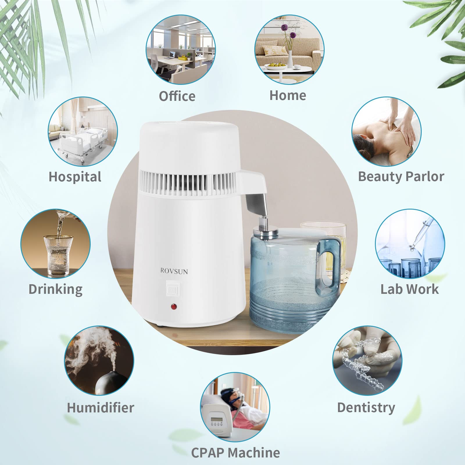 ROVSUN distiller built-in thermostat auto-off for safe operation