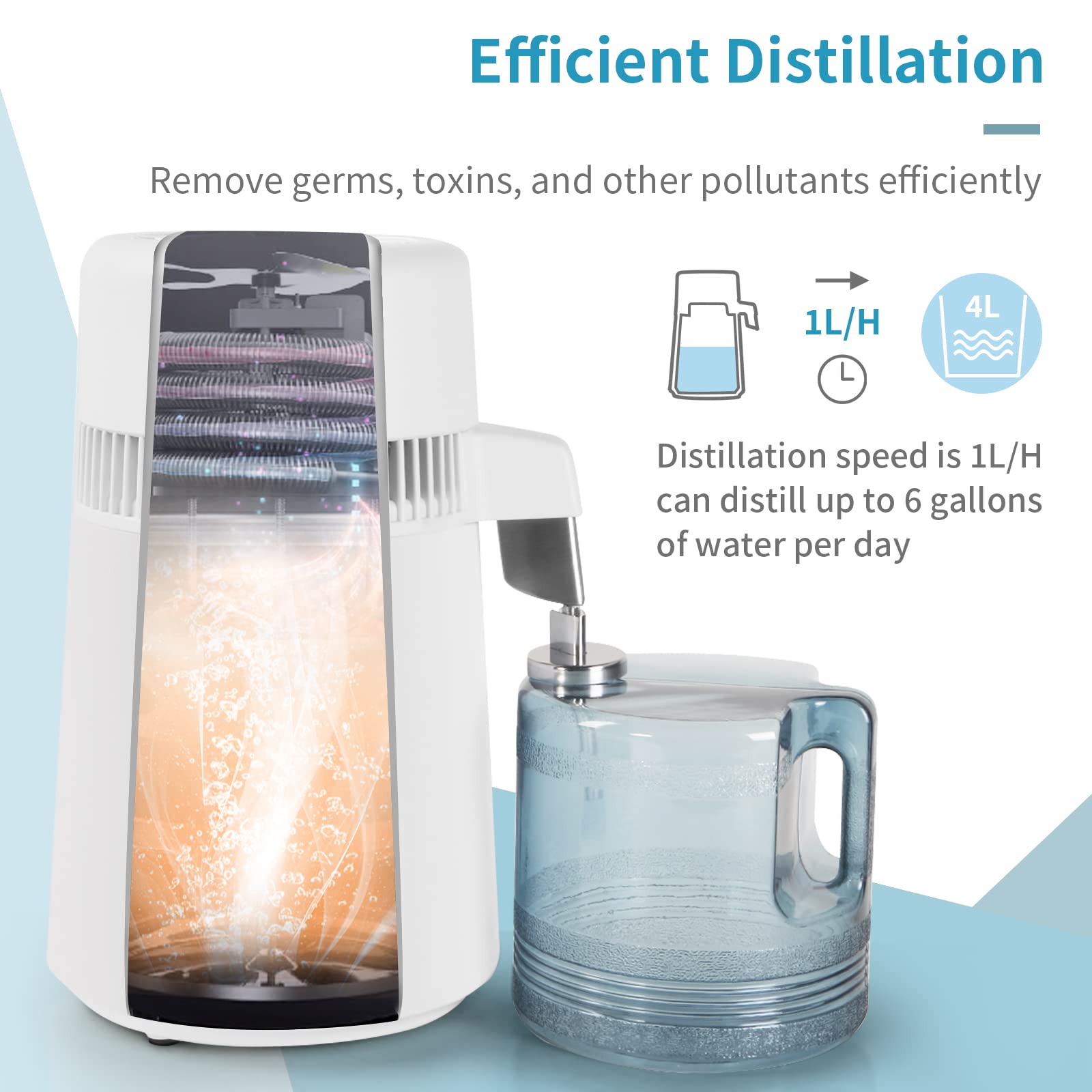 ROVSUN distiller BPA-free container supports safe water storage at home