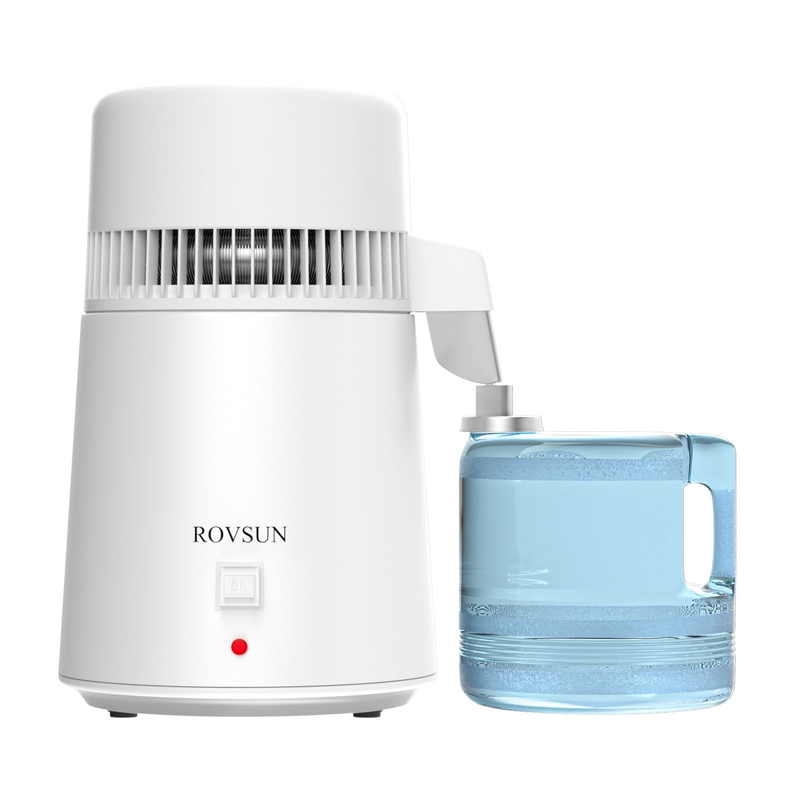 ROVSUN distiller front view showing compact countertop design for home use