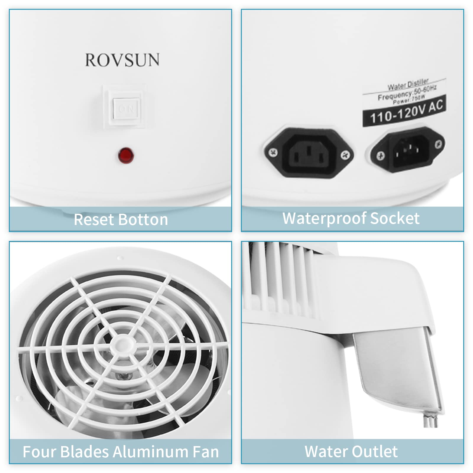 ROVSUN distiller interior tank in 304 stainless steel for durable purification