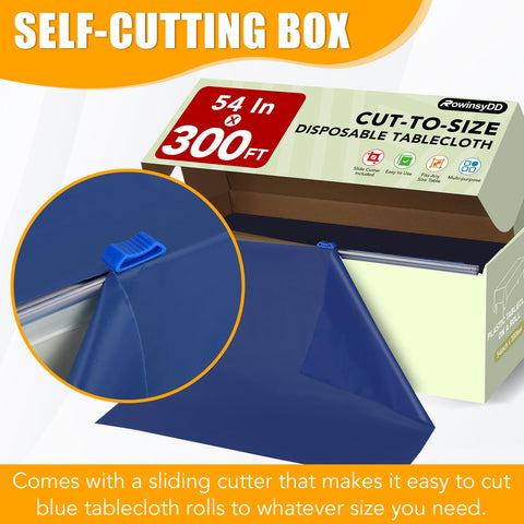 RowinsyDD slide cutter box with tablecloth enables quick, snag-free cuts