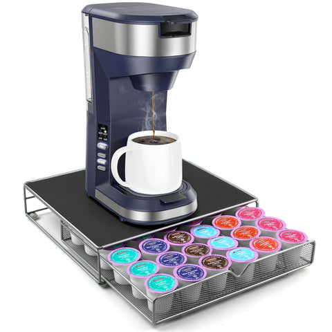 ROWISE coffee pod drawer black powder-coated finish complements modern kitchens