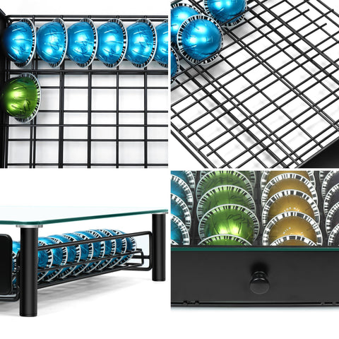 ROWISE drawer top supports a coffee maker while keeping capsules neatly organized