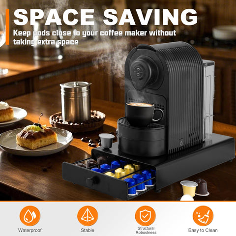 Rowise space-saving design frees valuable counter space.