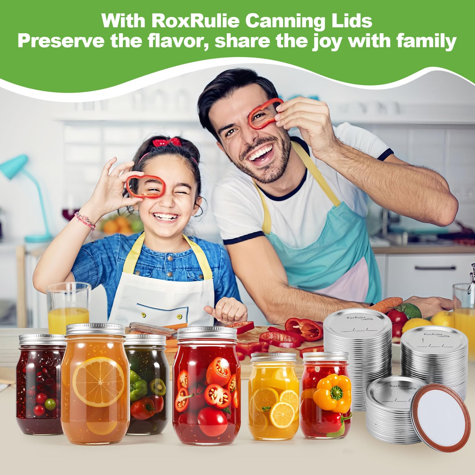 RoxRulie 116-piece canning lids pack for home cooks and beginners.