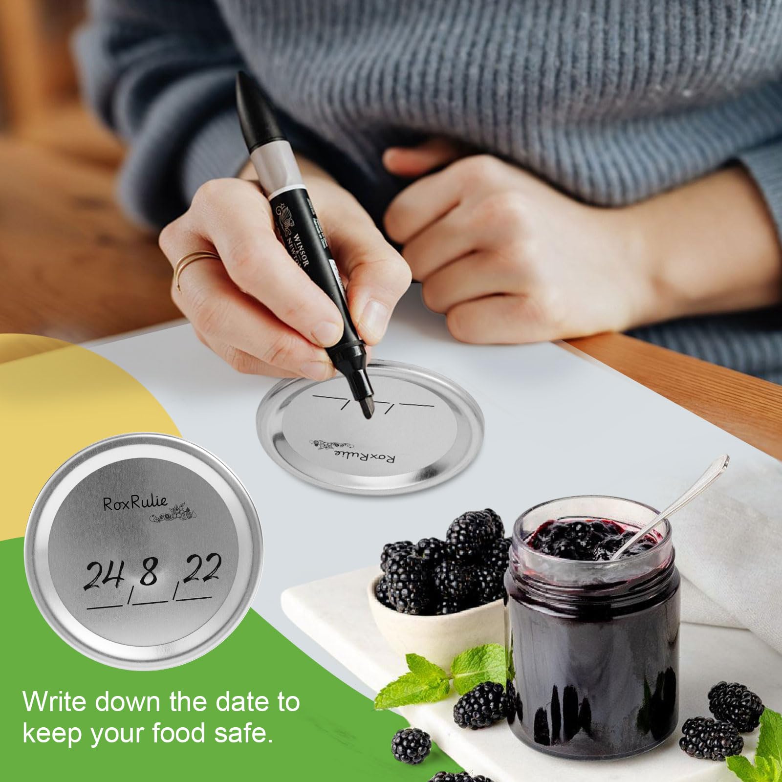 RoxRulie lids fit Ball and Kerr jars for versatile canning