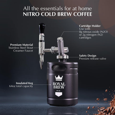 Royal Brew cold brew kit with a faucet for spill-free pouring