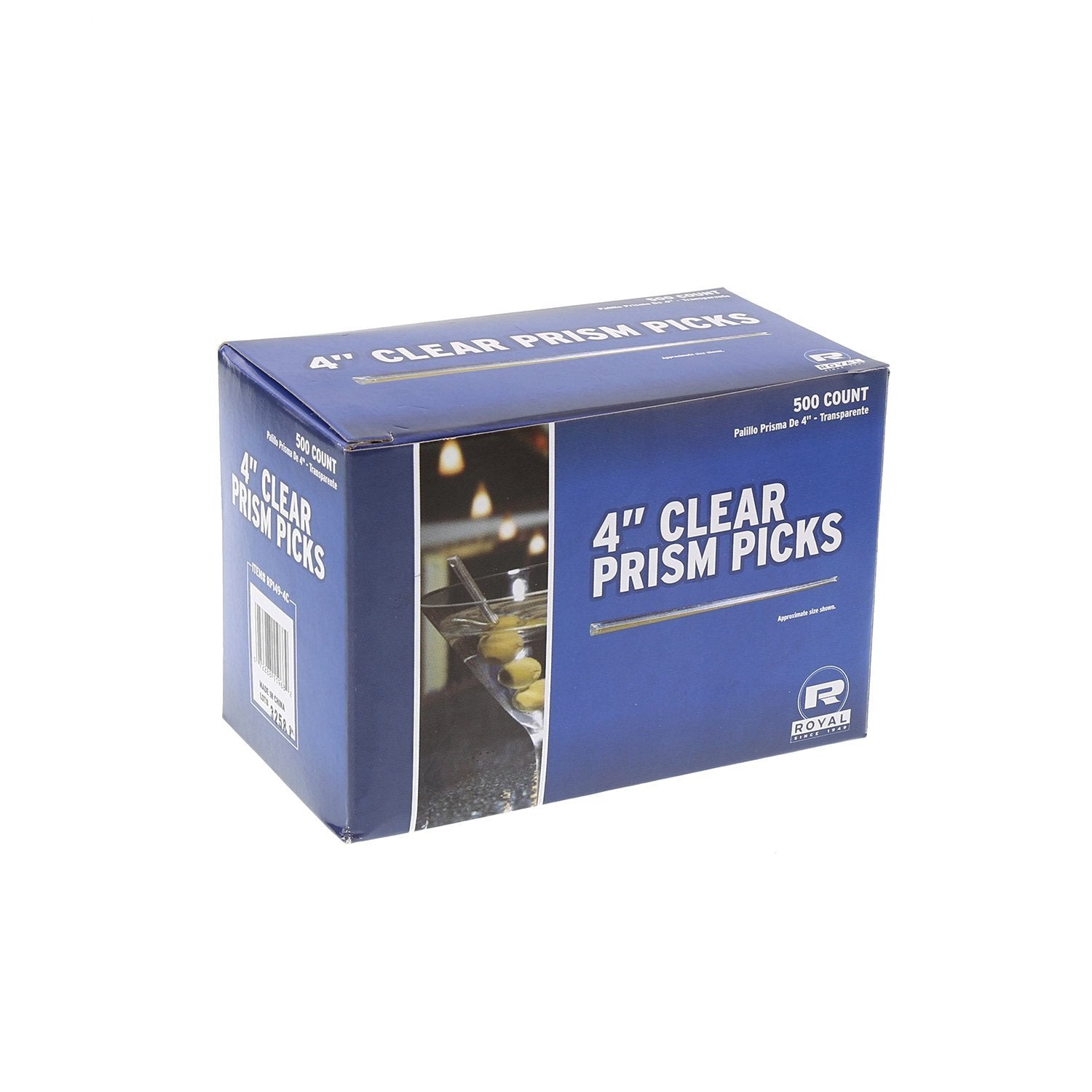 Royal Clear Prism Pick 4-inch disposable design supports hygienic catering.