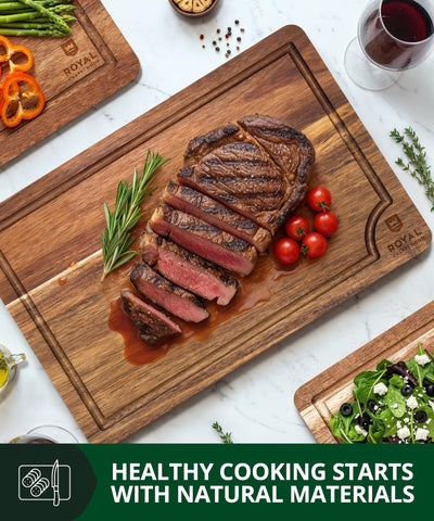 Royal Craft Wood Acacia cutting board small is perfect for fruit slices and quick mincing.