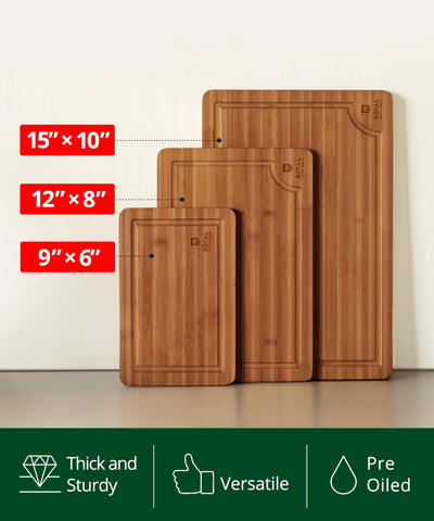 ROYAL CRAFT WOOD mid-sized bamboo board ideal for chopping and cheese boards.