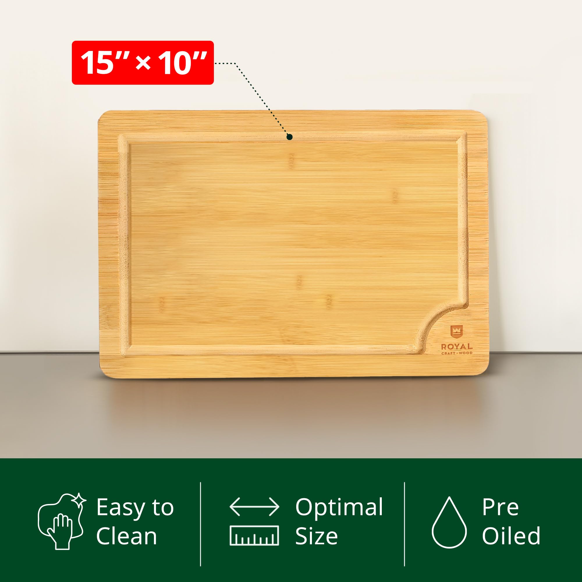 ROYAL CRAFT WOOD serving tray mode makes steaks and cheeses look appealing.