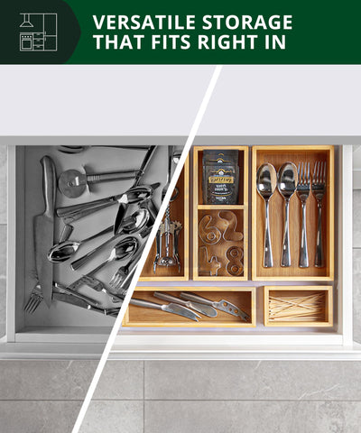 ROYAL CRAFT WOOD makeup organizer trays keep cosmetics neatly sorted and within reach.