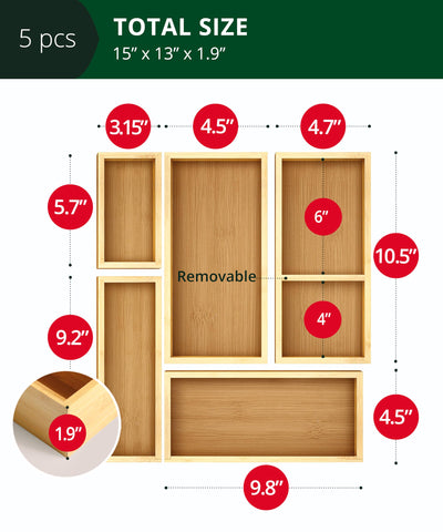 ROYAL CRAFT WOOD small bamboo boxes arranged for compact jewelry and accessory organization.