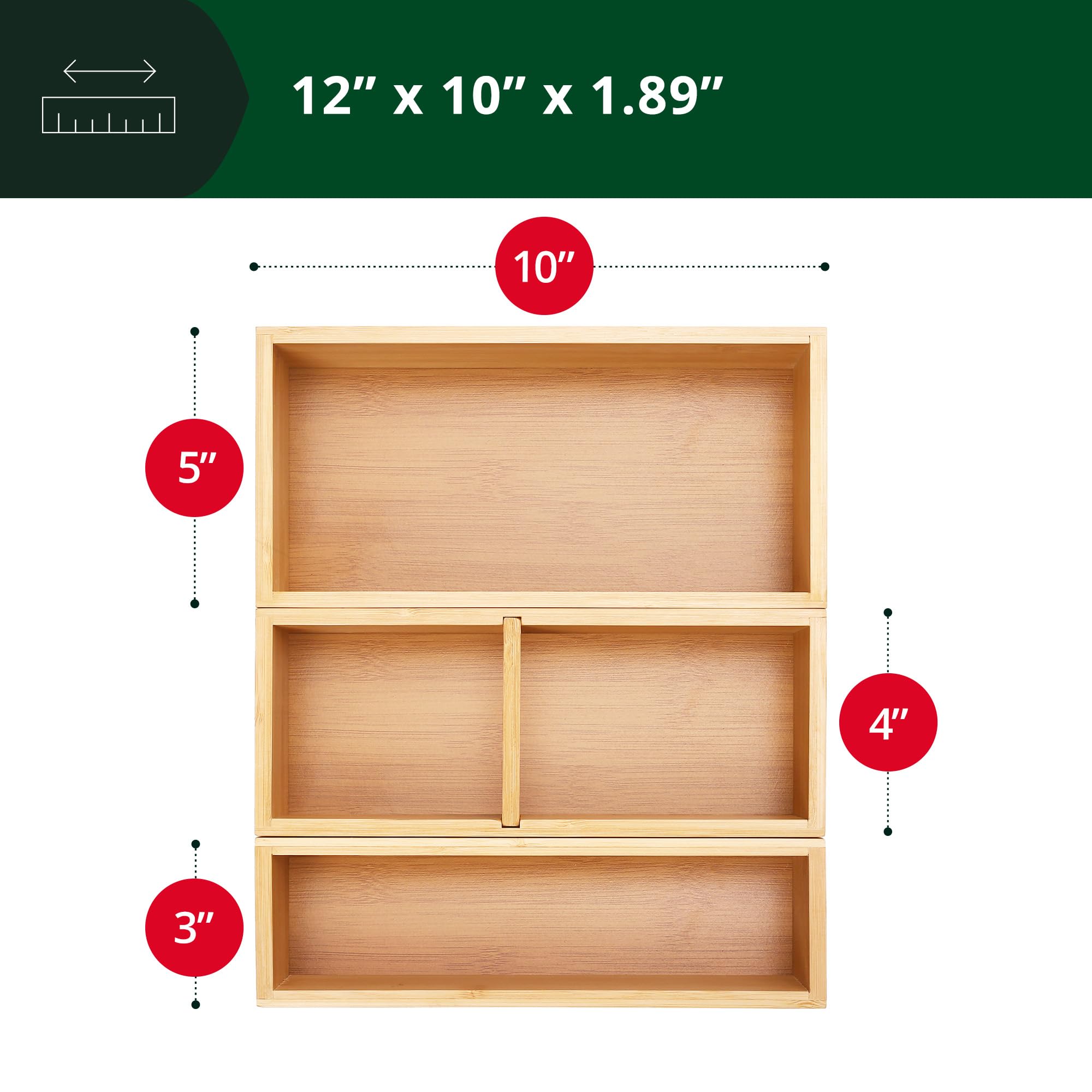 ROYAL CRAFT WOOD bamboo tea box organizer displayed on counter for easy tea bag selection