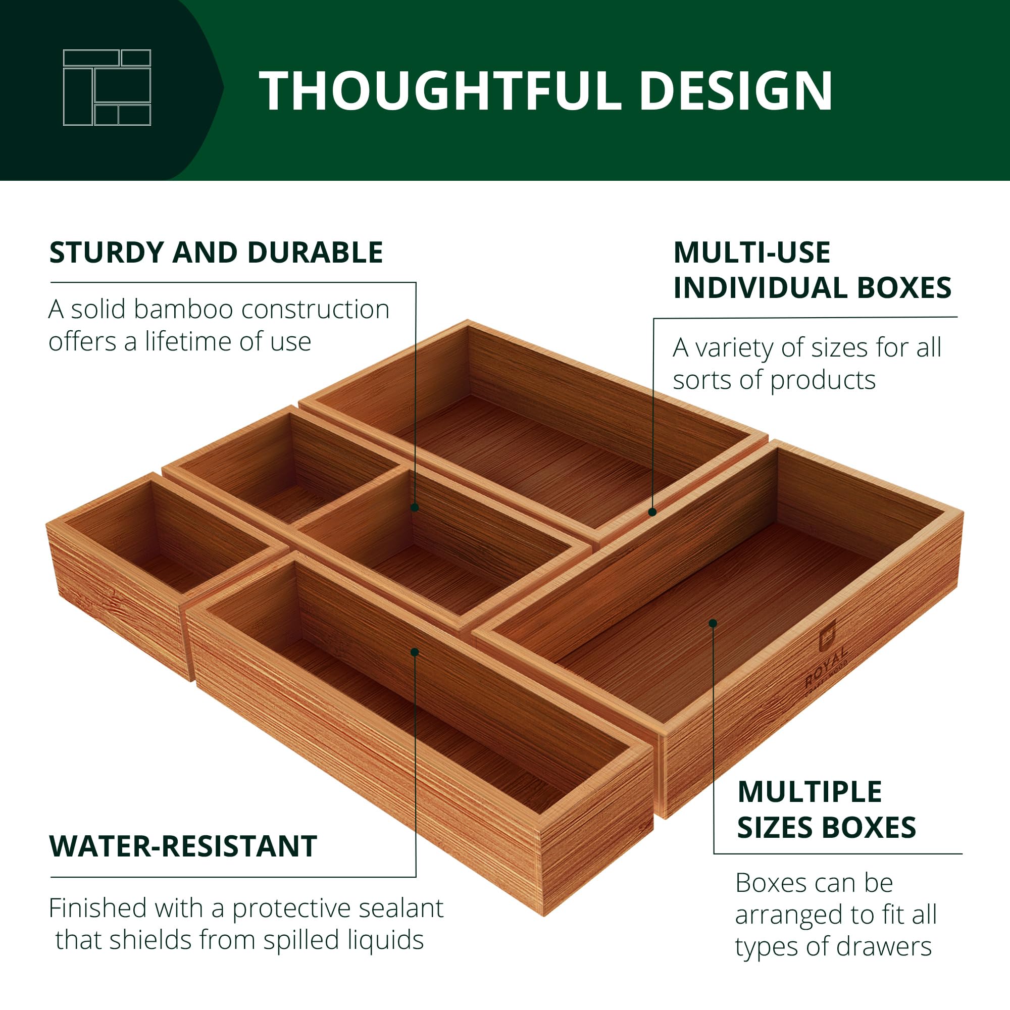 Carbonized bamboo material close-up, showcasing durable finish and warm tones for any workspace.