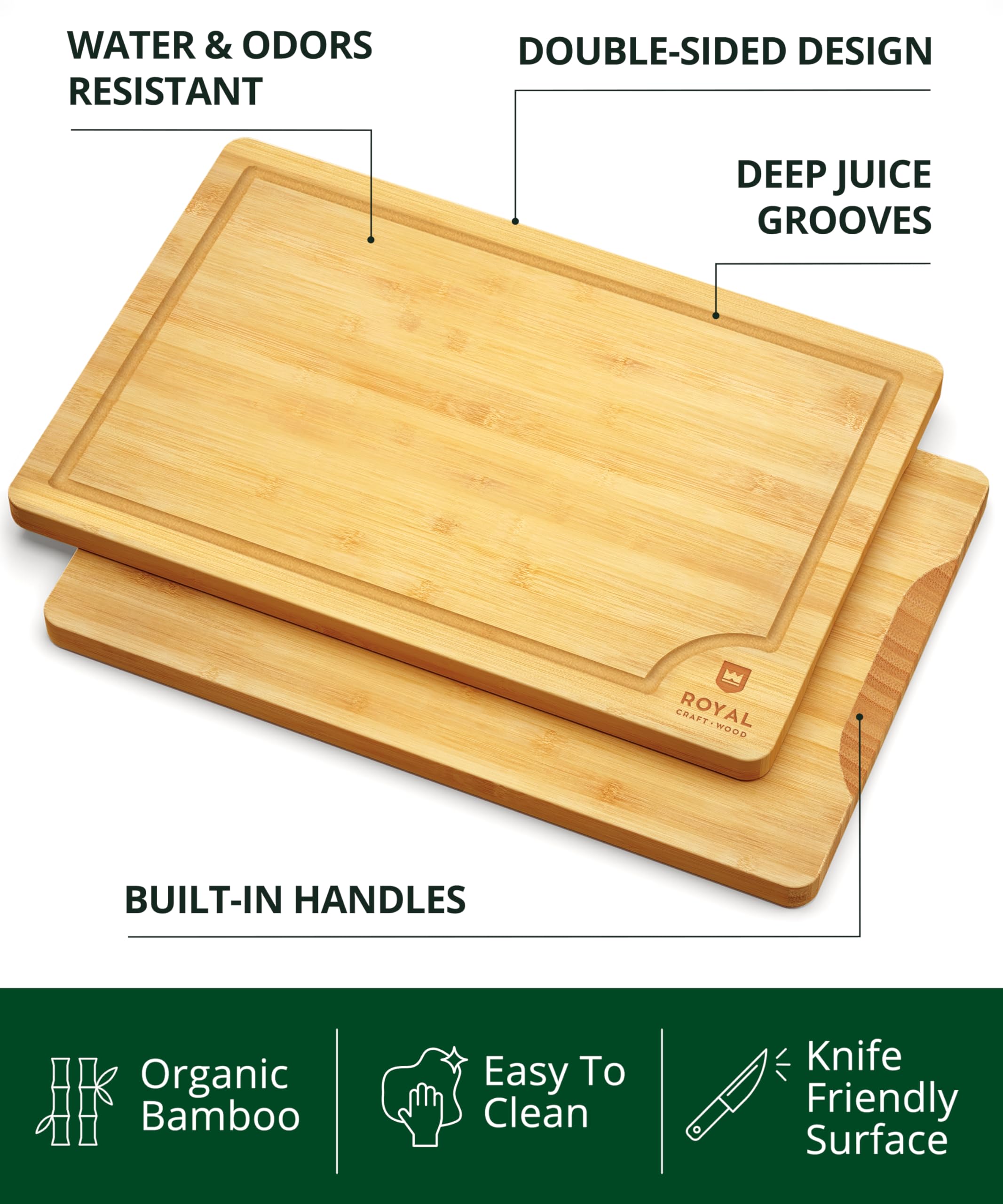 ROYAL CRAFT WOOD chopping and serving board used as a stylish prep and display surface