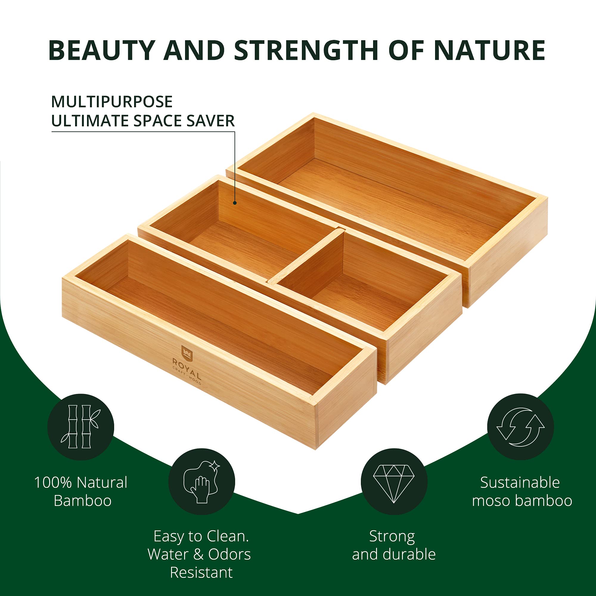 ROYAL CRAFT WOOD compact tea bag holder showcased on countertop