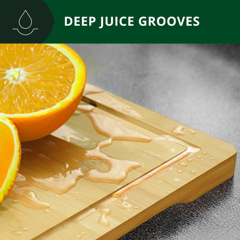 ROYAL CRAFT WOOD durable reversible board covers many kitchen tasks.