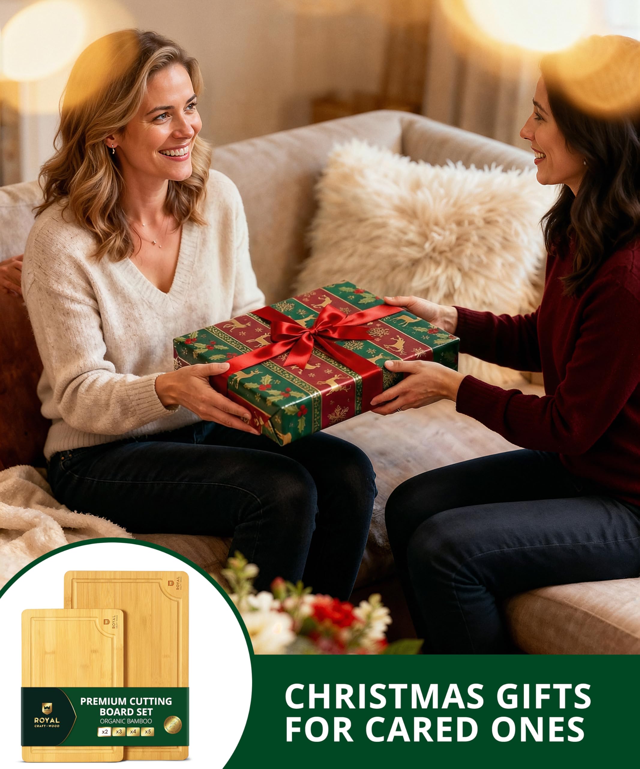 Royal Craft Wood gift-ready cutting board set with packaging