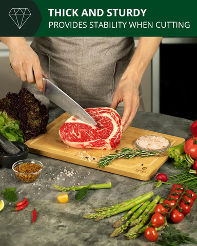 Royal Craft Wood dual-board setup for meats and produce prep