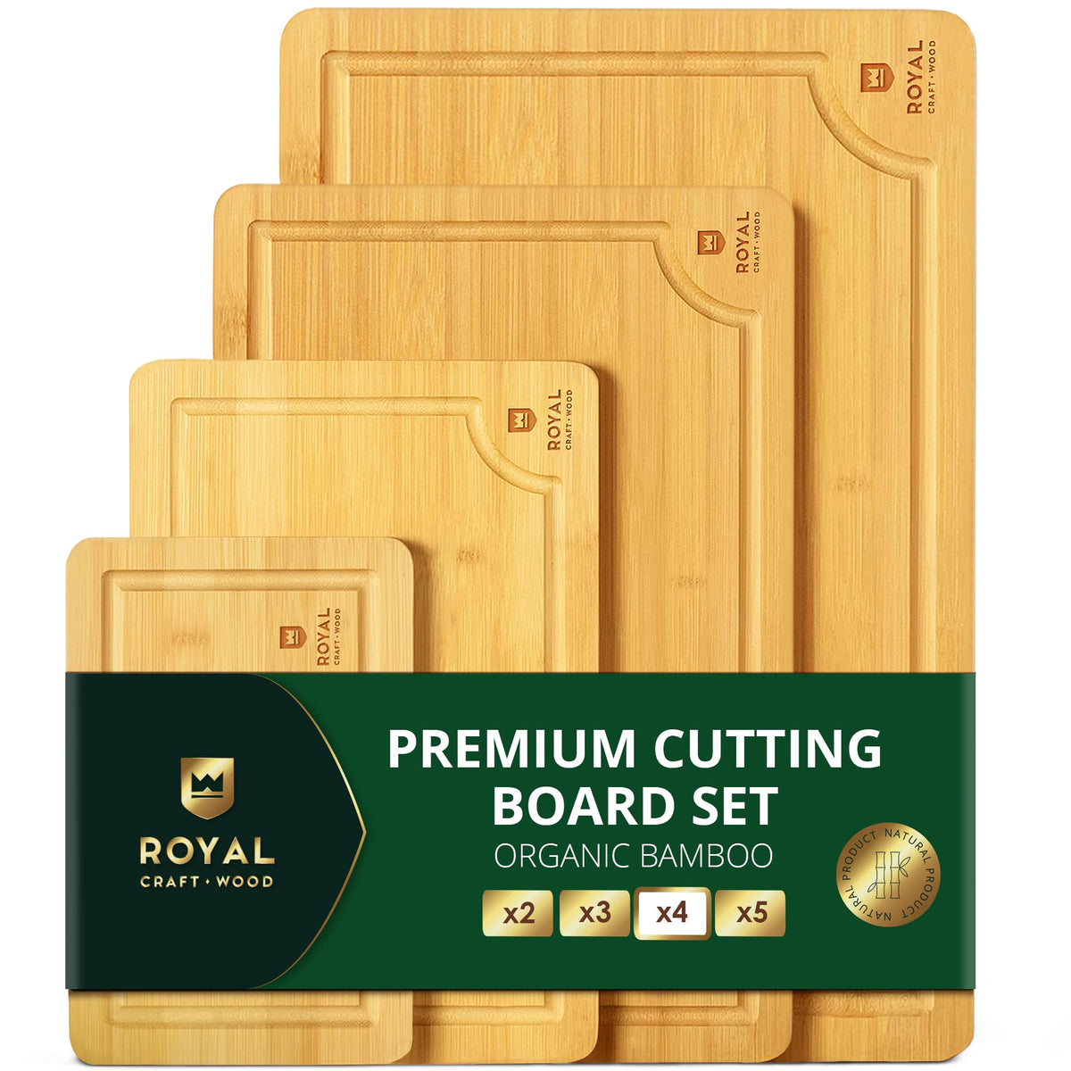 ROYAL CRAFT WOOD XL cutting board on counter for large prep tasks