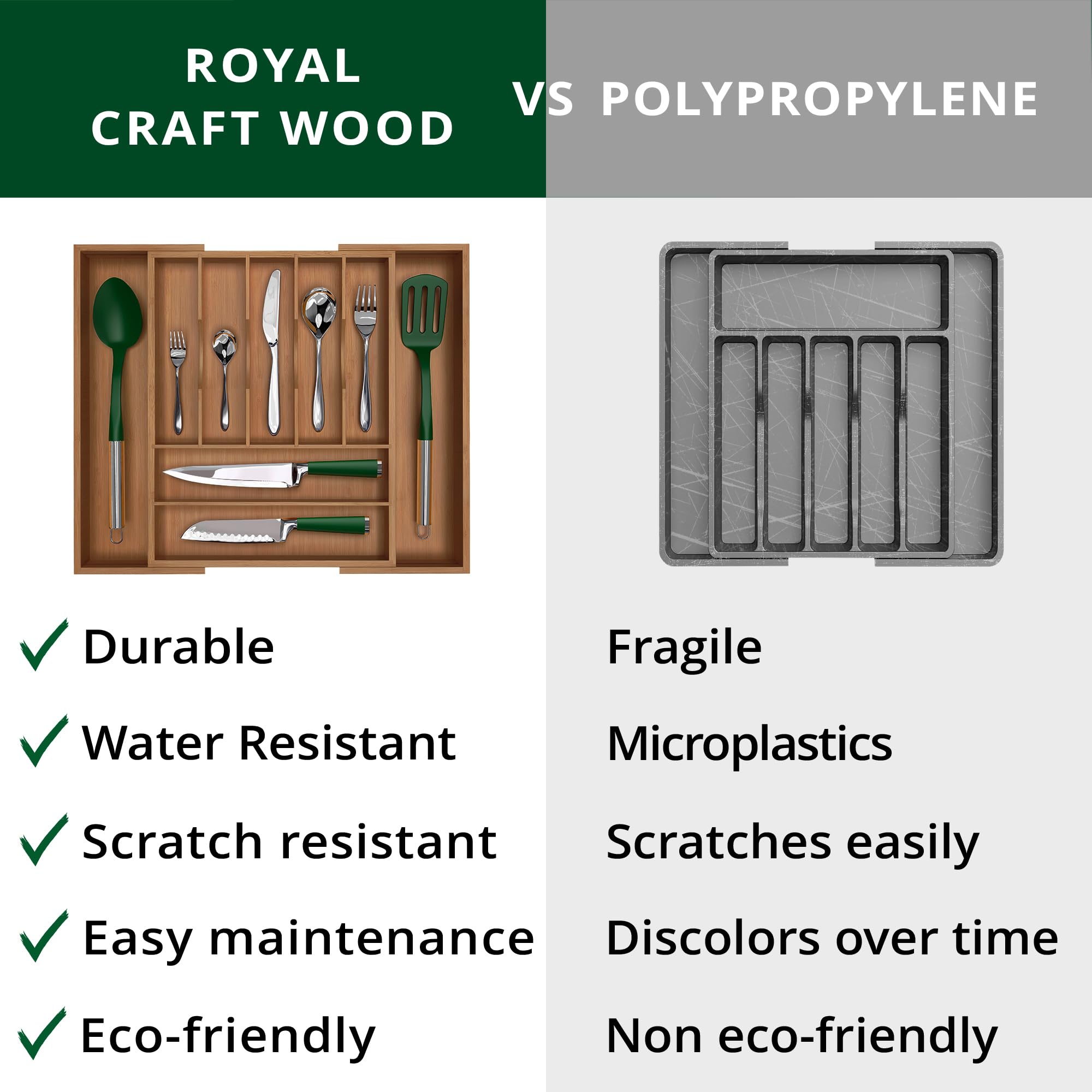 Easy pull-apart assembly of Royal Craft Wood expandable organizer
