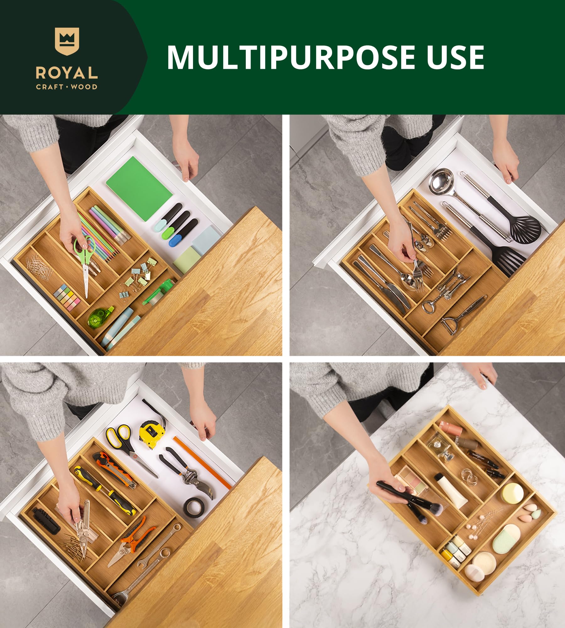 ROYAL CRAFT WOOD eco-friendly material supports sustainable kitchen organization