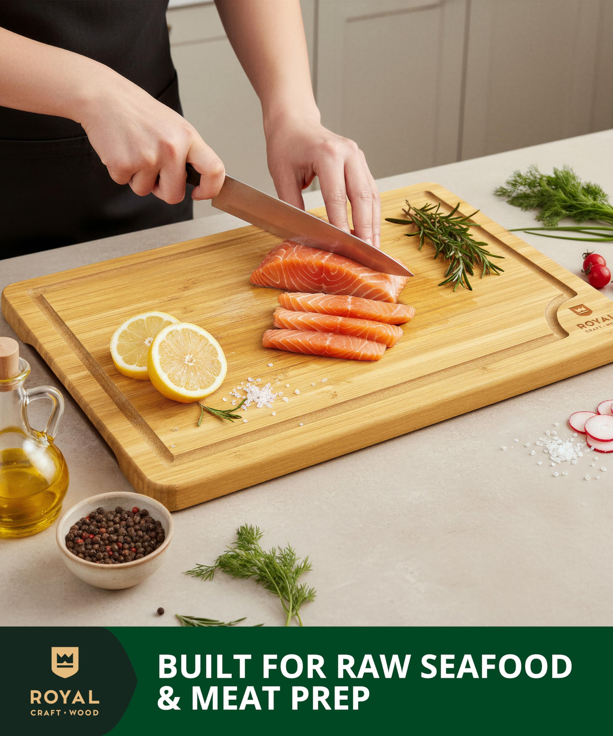 ROYAL CRAFT WOOD kitchen cleaning board designed for easy maintenance