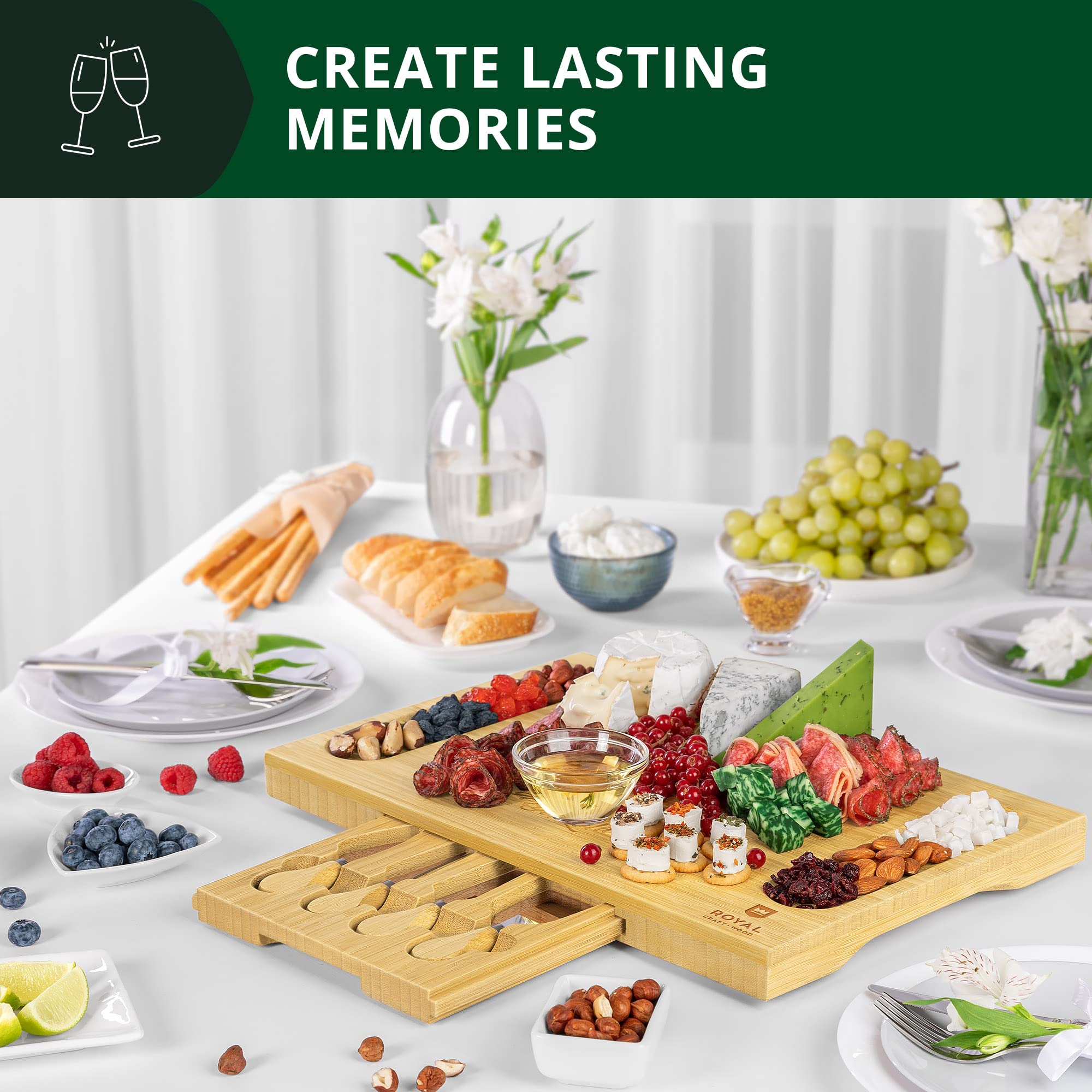 ROYAL CRAFT WOOD includes a 4-piece knife set neatly stored in a secure drawer.