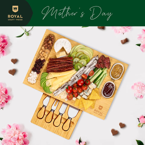 Royal Craft Wood knife set stored in a convenient drawer for easy access.