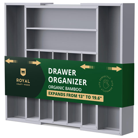 ROYAL CRAFT WOOD luxury bamboo 9-slot organizer neatly stores silverware