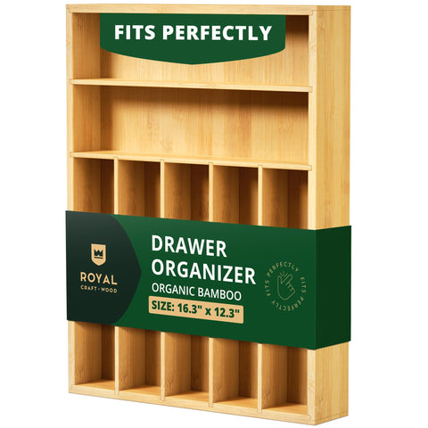 ROYAL CRAFT WOOD luxury bamboo utensil rack keeps utensils neatly organized