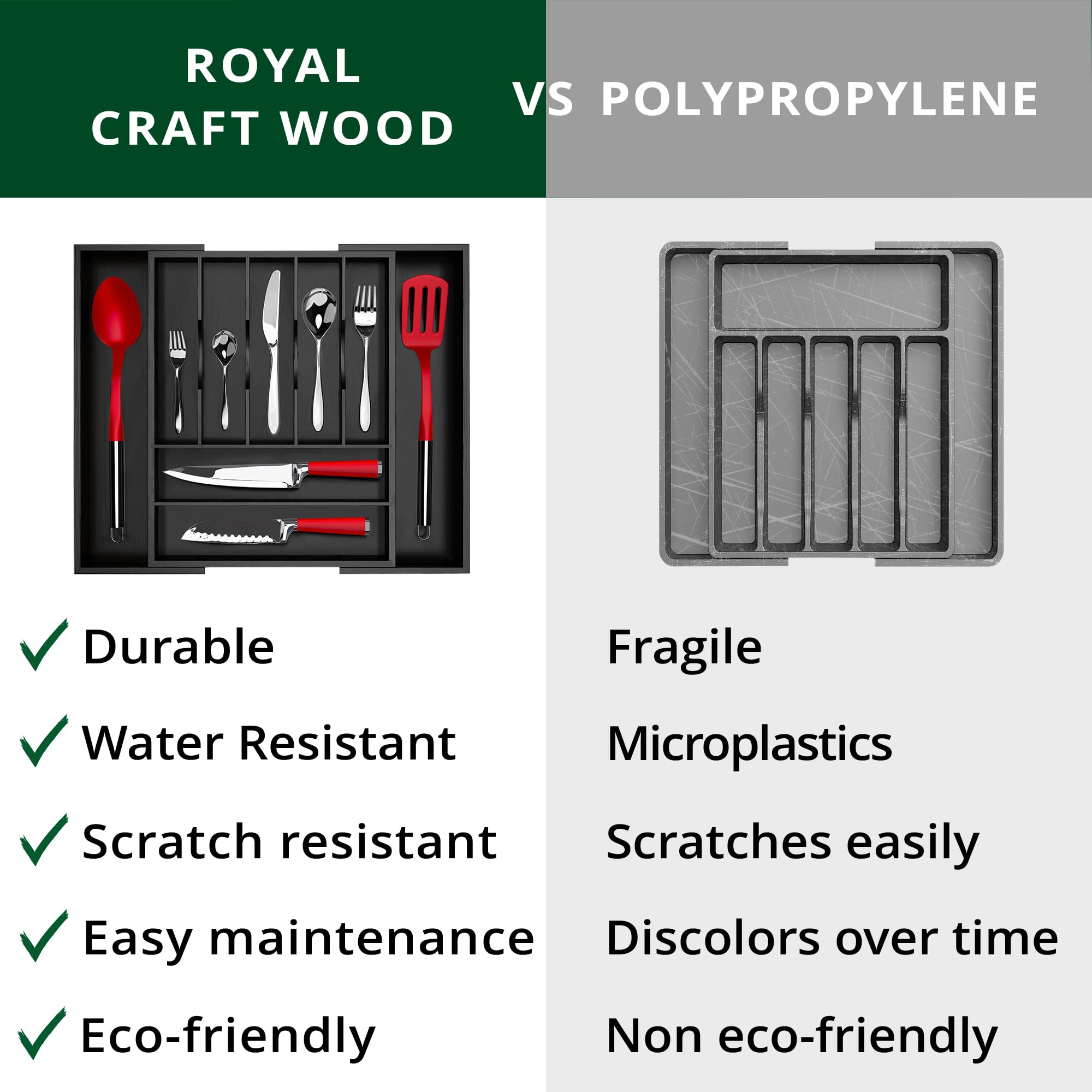 ROYAL CRAFT WOOD mess-free drawer organization for everyday use