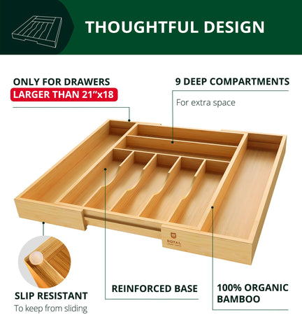 ROYAL CRAFT WOOD natural bamboo finish enhances kitchen aesthetics and durability.