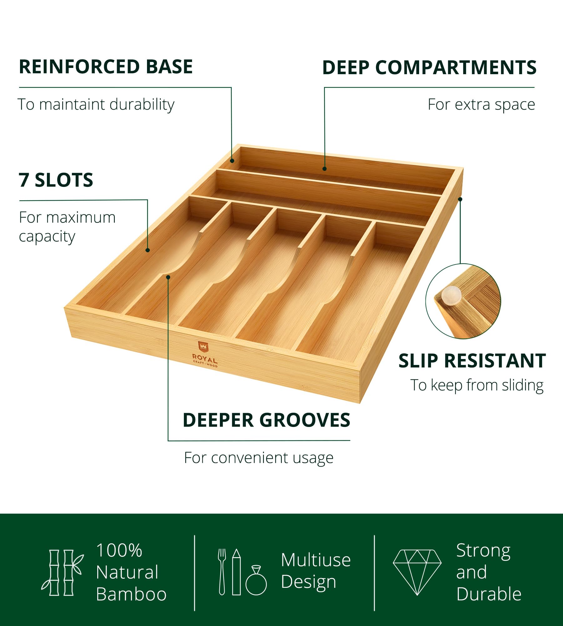 ROYAL CRAFT WOOD natural bamboo grain adds warmth and timeless style to your kitchen