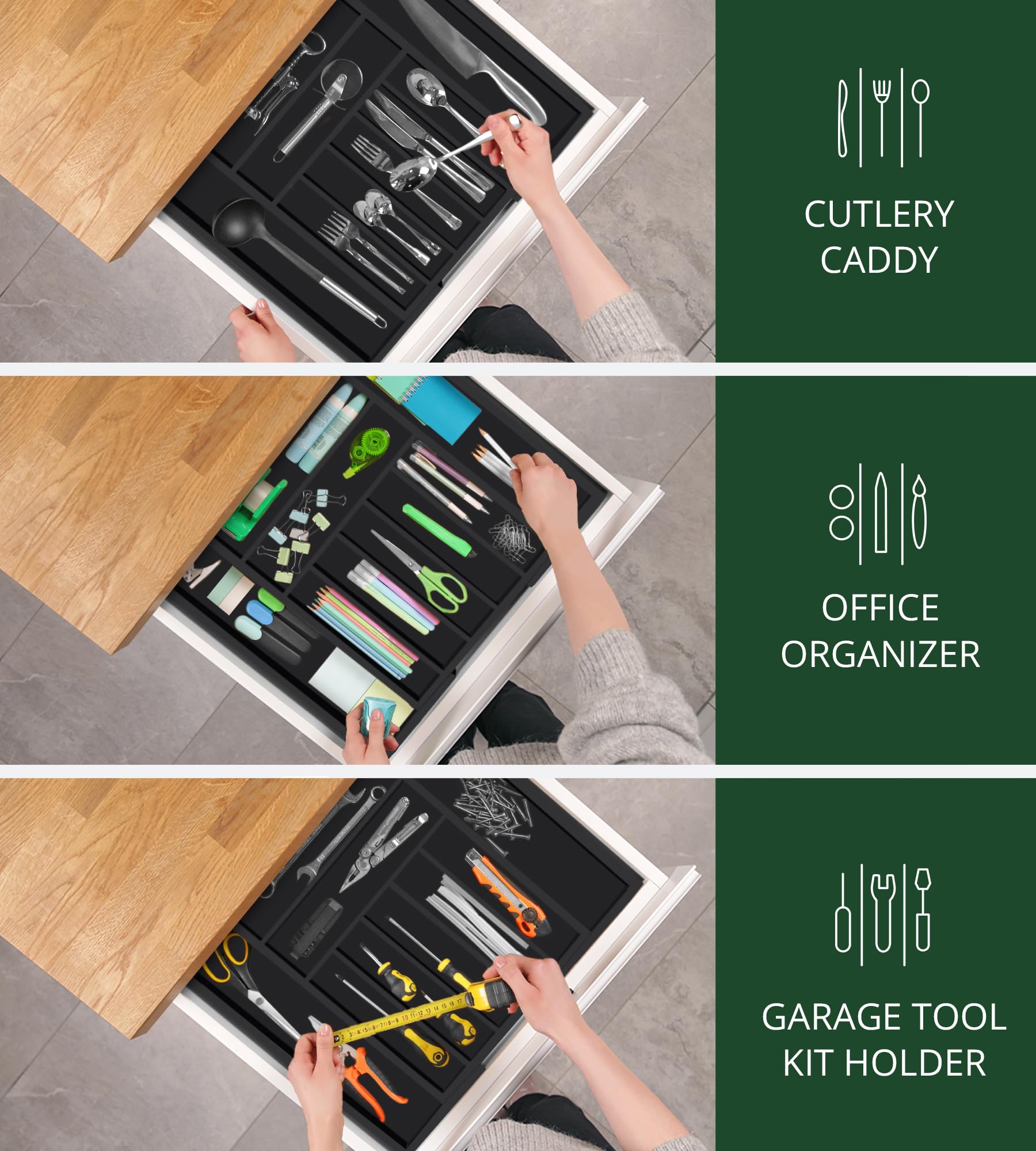 ROYAL CRAFT WOOD office and jewelry storage in a bamboo organizer