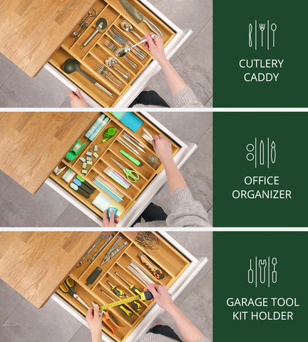 ROYAL CRAFT WOOD office and makeup use proves versatile storage beyond the kitchen.