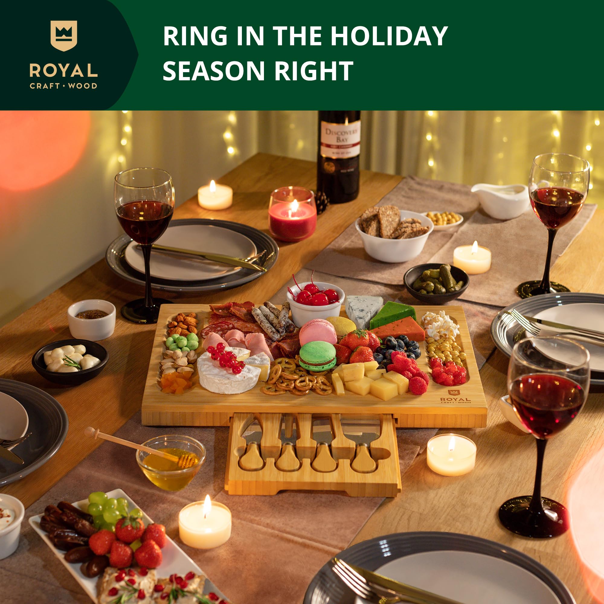 ROYAL CRAFT WOOD premium charcuterie accessories complete your entertaining setup.