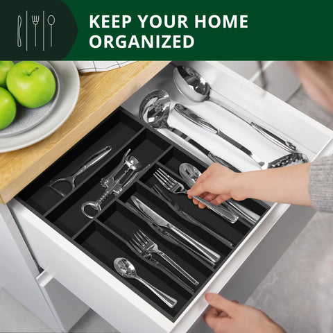 Royal Craft Wood seven-slot configuration showcases ample space for flatware and utensils