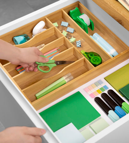 ROYAL CRAFT WOOD water- and odor-resistant bamboo keeps drawers fresh