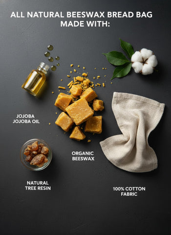 Royal Kitchen beeswax coating close-up highlights natural wax protection for bread.