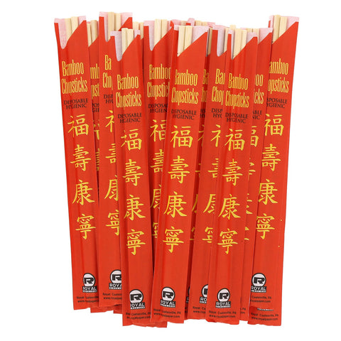 Royal Premium Bamboo Chopsticks bag of 100 for events and take-out.