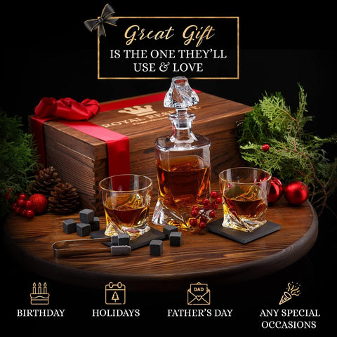 Royal Reserve bourbon glasses pair supports refined whiskey rituals with sturdy design.