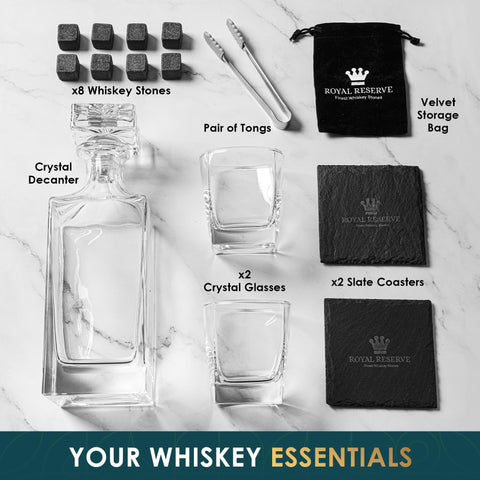 Royal Reserve coasters protect surfaces while showcasing your collection.