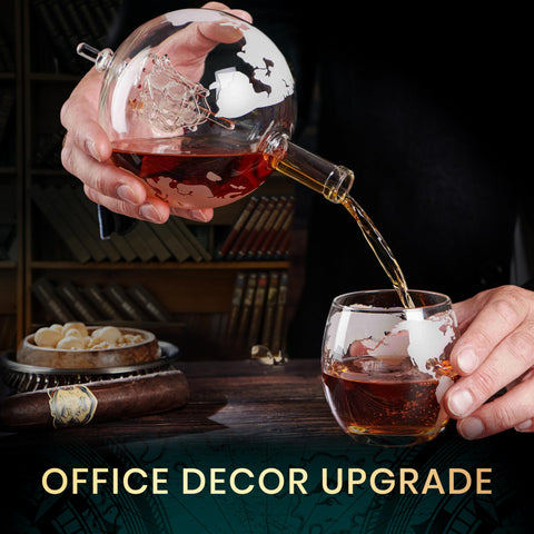 Royal Reserve decanter features ship inside for dramatic pour